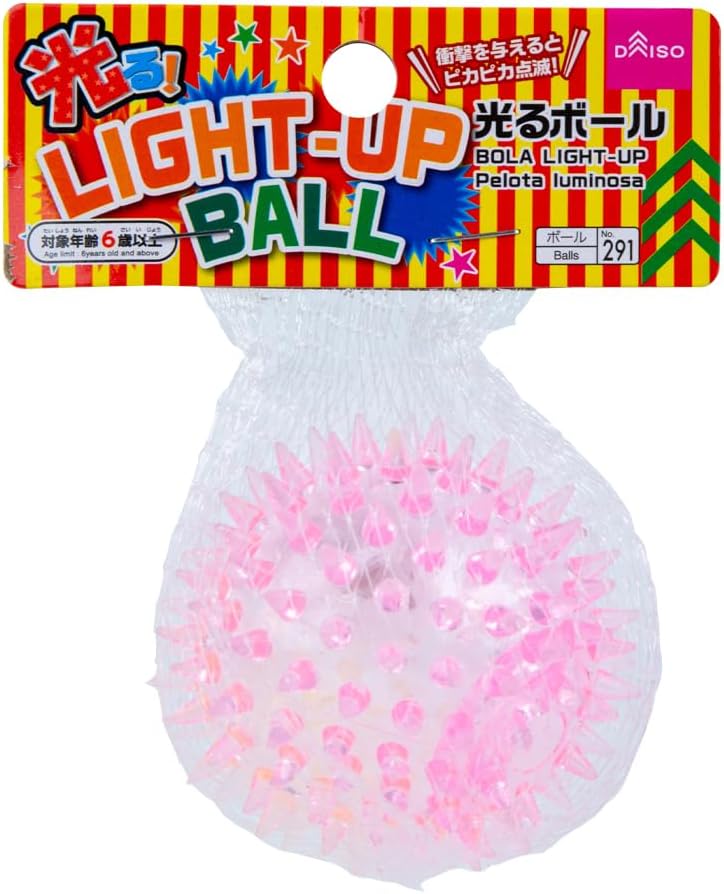 Daiso Light-up Ball – Pink LED Flashing Toy Ball - Image 1